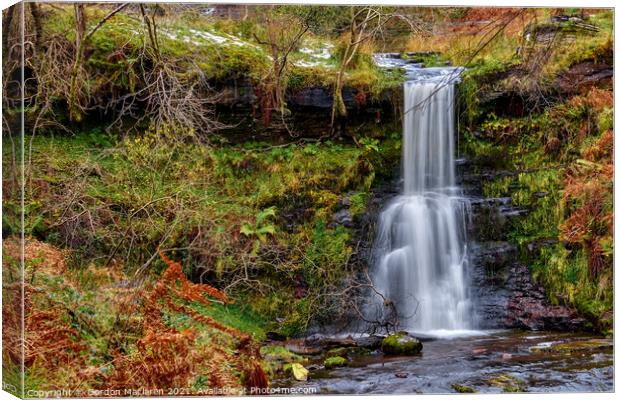 Waterfall on the Taf Fechan Canvas Print by Gordon Maclaren