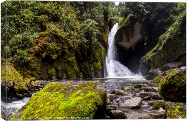 Costa Rica Waterfall Canvas Print by Marco Diaz