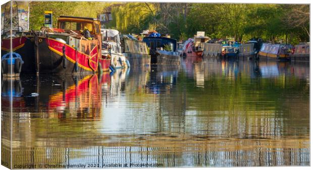 London, UK, 2020: A sunny day in Hackney during Lockdown along t Canvas Print by Christina Hemsley