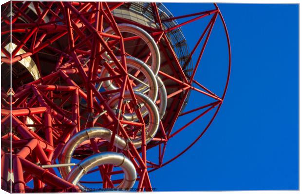 View up to the observation deck of the Orbit Tower, London Canvas Print by Christina Hemsley