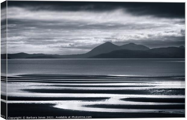Moody Isle of Skye across Applecross Bay  Canvas Print by Barbara Jones