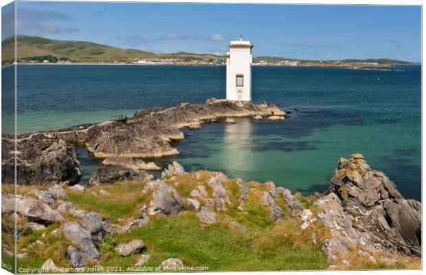 Port Ellen Carraig Fhada Summer Sun Islay Scotland Canvas Print by Barbara Jones