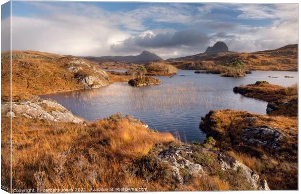 Canisp and Suilven Glencanisp Assynt Scotland Canvas Print by Barbara Jones