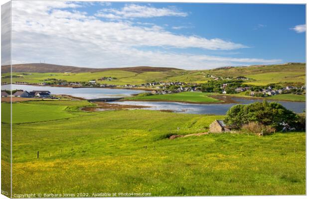 Finstown and Bay of Firth Mainland Orkney Scotland Canvas Print by Barbara Jones