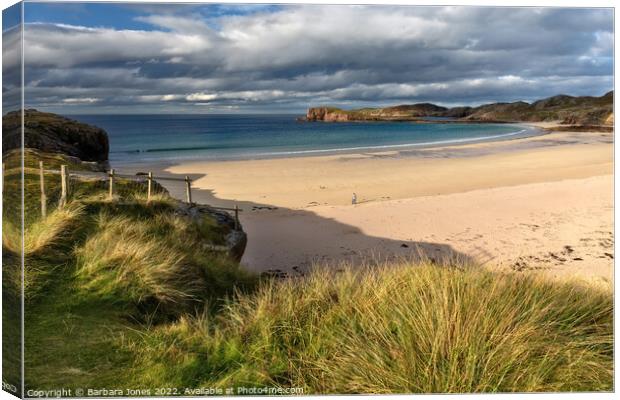 Oldshoremore Beach Morning Light Scotland Canvas Print by Barbara Jones