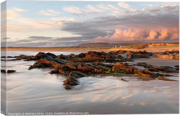Kintra Beach, Sunset Clouds Islay Scotland.  Canvas Print by Barbara Jones