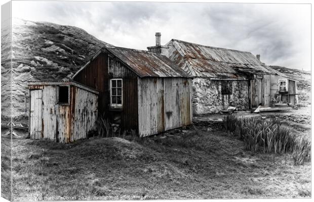 Home No More, Cottage Ruin Isle of Harris Scotland Canvas Print by Barbara Jones