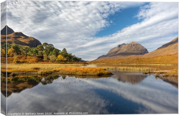 Loch Clair and Liathach  Torridon Scotland Canvas Print by Barbara Jones