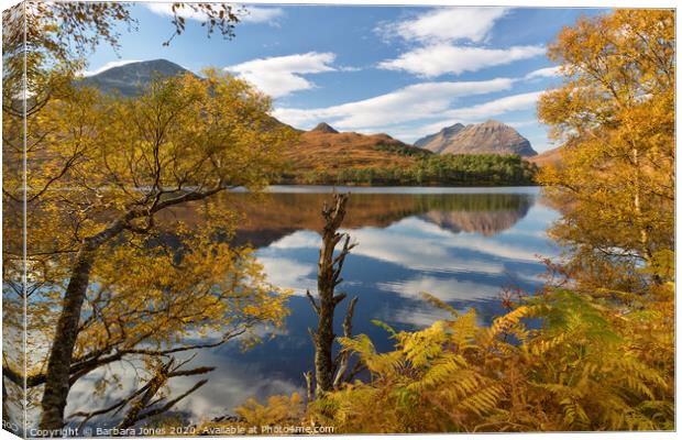 Loch Clair and Liathach in Autumn, Torridon Canvas Print by Barbara Jones