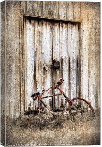 Glen Etive Shed and Bike Scotland Canvas Print by Barbara Jones
