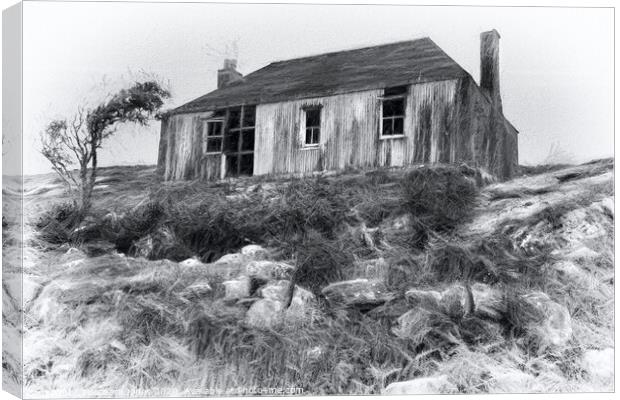 Corrugated Iron House Isle of Scalpay Western Isle Canvas Print by Barbara Jones