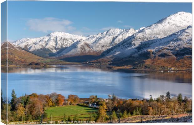 Loch Duich and Kintail from Mam Ratagan Scotland Canvas Print by Barbara Jones