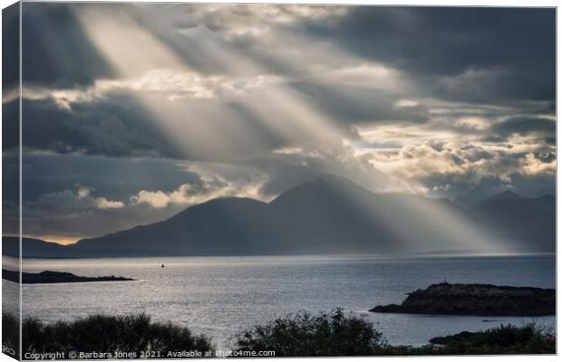 Isle of Skye Sunbeams Loch Alsh Scotland Canvas Print by Barbara Jones
