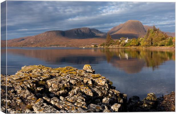 Applecross Hills Loch Kishorn Scottish Highlands Canvas Print by Barbara Jones