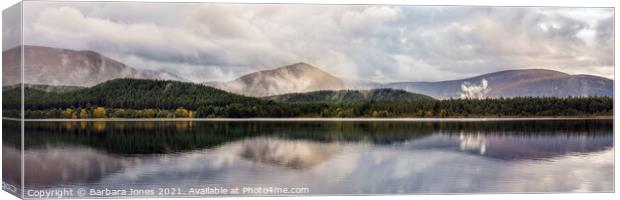 Loch Morlich Reflection Cairngorms NP Scotland. Canvas Print by Barbara Jones