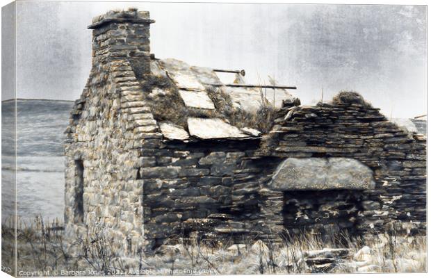 West Mainland Orkney Isles Ruin at Yesnaby Scotlan Canvas Print by Barbara Jones