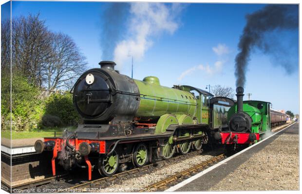 LNER B12 4-6-0 8572 & 0-6-0 ST Wissington 1700 Canvas Print by Simon Pocklington