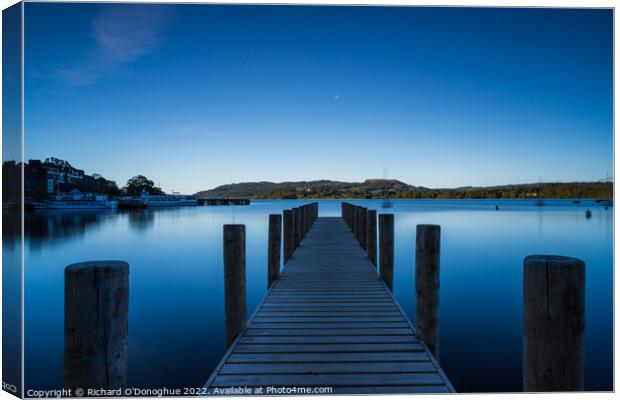Jetty on Windermere at dawn Canvas Print by Richard O'Donoghue