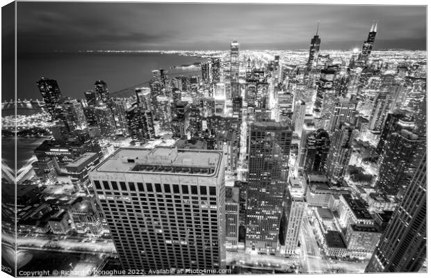 Chicago Monochromatic Downtown Canvas Print by Richard O'Donoghue