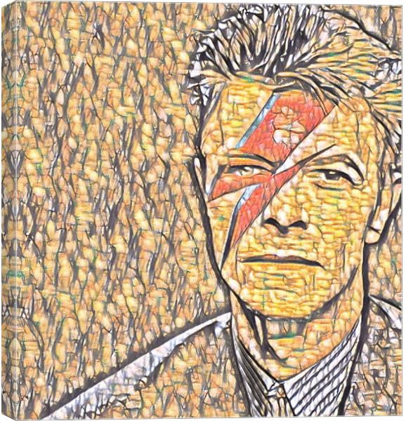 David Bowie Ziggy Stardust Style Artistic Canvas Print by Franca Valente