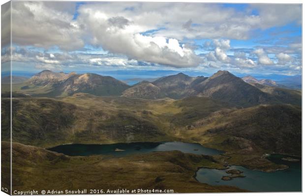 Red Cuillin and Blaven, Skye Canvas Print by Adrian Snowball