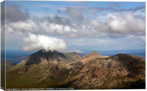 Glamaig and Marsco Canvas Print by Adrian Snowball