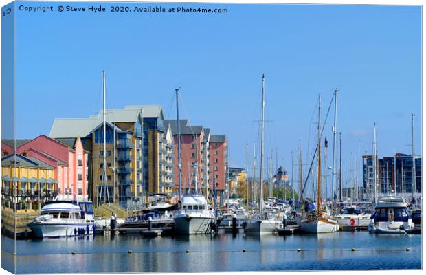 Portishead Quays Marina, North Somerset Canvas Print by Steve Hyde