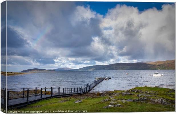 The Jetty - Mull Canvas Print by Viv Thompson