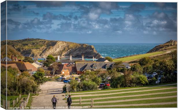 Return from Durdle Door Canvas Print by Viv Thompson