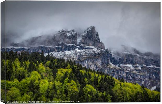 Misty Mountain Canvas Print by Viv Thompson