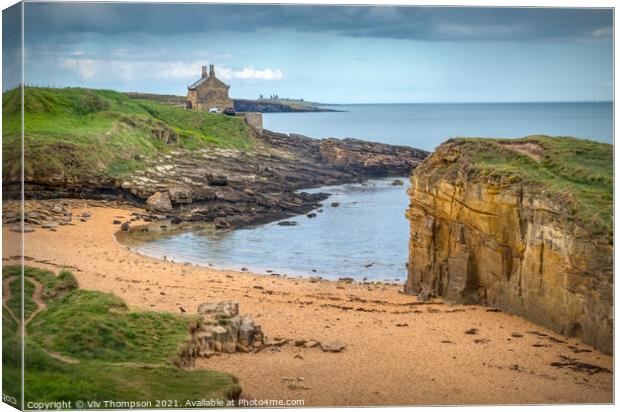 From Craster to Seahouses Canvas Print by Viv Thompson