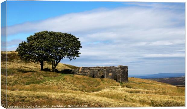 Top Withens farm ruin Canvas Print by Paul Clifton