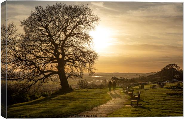 Sunset Walk with glorious views Canvas Print by Gary Lane
