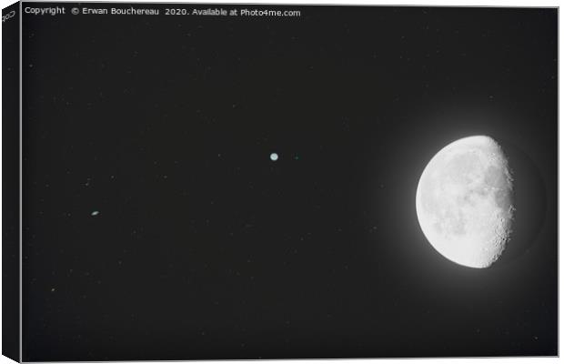 Composite Moon, Saturn and Jupiter Canvas Print by Elyna Bouchereau