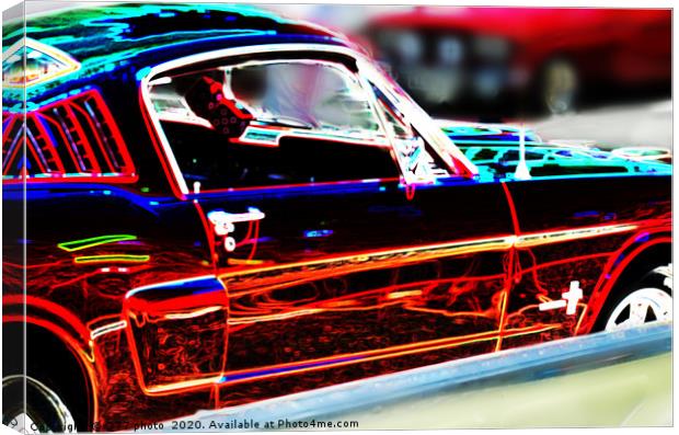 illustration of an old car, drawing of a classic v Canvas Print by Q77 photo