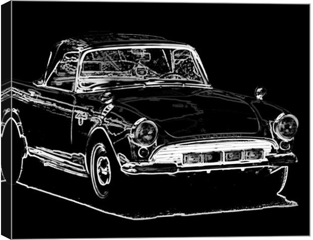 illustration of an old car, drawing of a classic v Canvas Print by Q77 photo