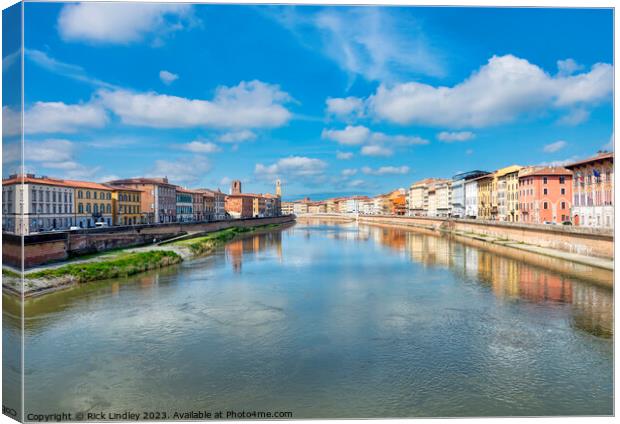 Arno River Pisa Canvas Print by Rick Lindley