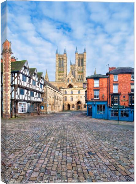 Lincoln Cathedral Old Town Canvas Print by Rick Lindley