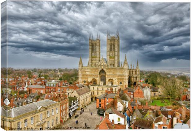 Lincoln Cathedral Canvas Print by Rick Lindley