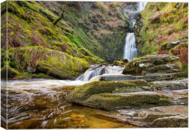 Pistyll Rhaeadr Waterfall Canvas Print by Rick Lindley