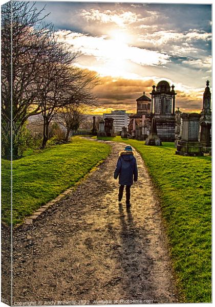 A walk in the cemetery Canvas Print by Andy Brownlie