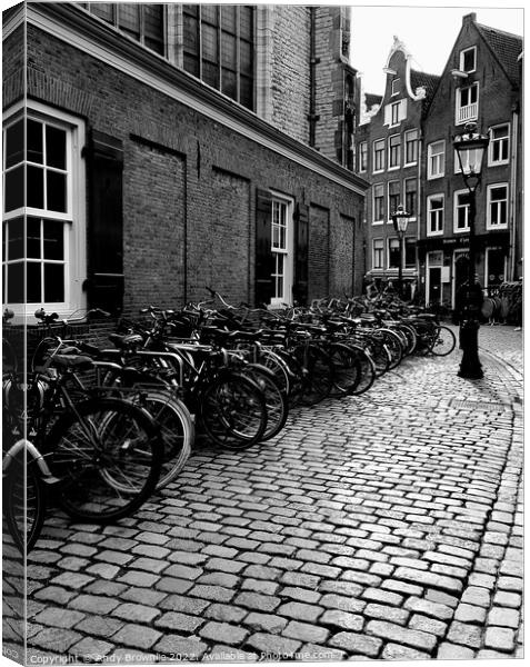 Amsterdam Bikes Canvas Print by Andy Brownlie