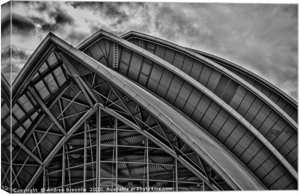 Armadillo, Glasgow, in Black and White Canvas Print by Andy Brownlie