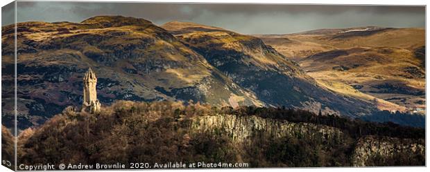 Wallace Monument Landscape Canvas Print by Andy Brownlie