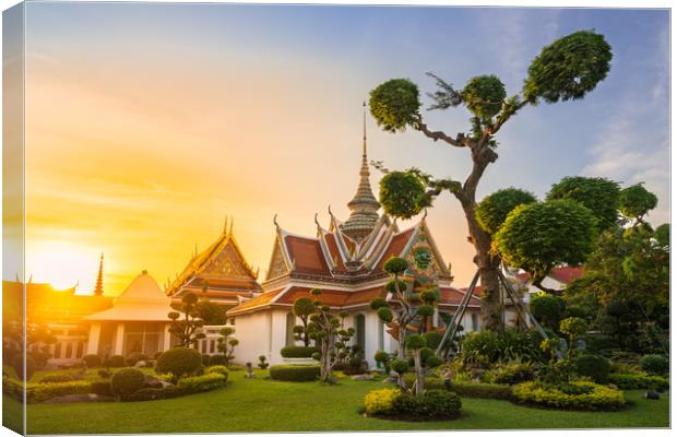Buddhist Temple and Garden Canvas Print by Jordan Jelev