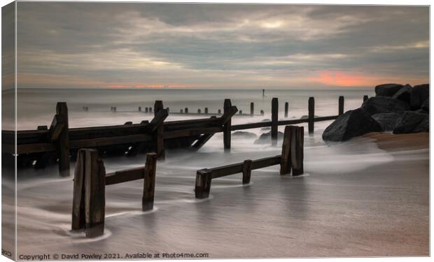 High Tide on Overstrand Beach Canvas Print by David Powley