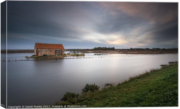 High Tide Dawn at Thornham Canvas Print by David Powley