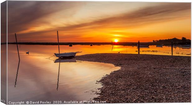 Summer sunrise at Brancaster Staithe Canvas Print by David Powley