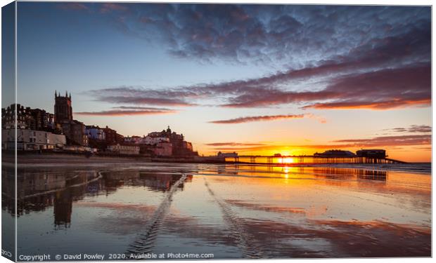 Serene Cromer Pier Sunset  Canvas Print by David Powley