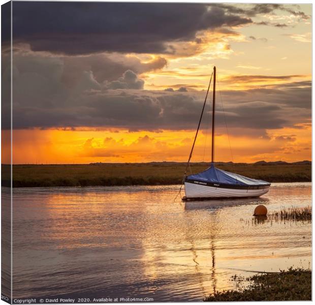 Stormy sunset at Blakeney Canvas Print by David Powley